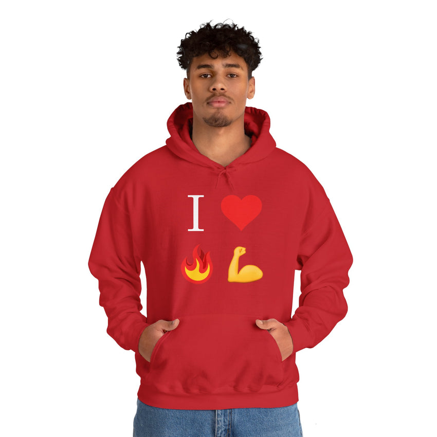 I Heart Fire Bicep Hoodie Pullover