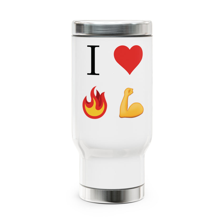 I Heart Fire Bicep Travel Mug