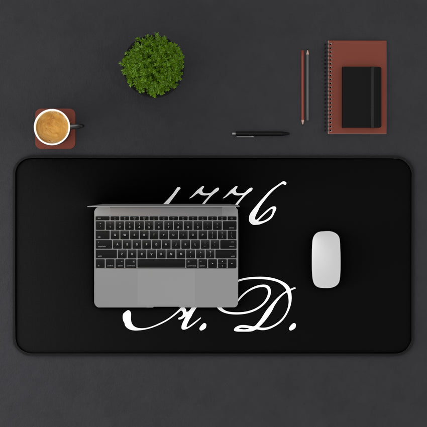 1776 A.D. Desk Mat, Black