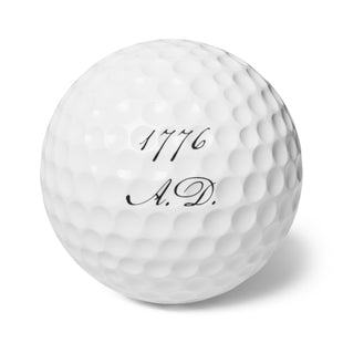 1776 A.D. Golf Balls, Set of Six