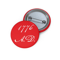 1776 A.D. Pin Button, Red