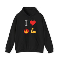 I Heart Fire Bicep Hoodie Pullover