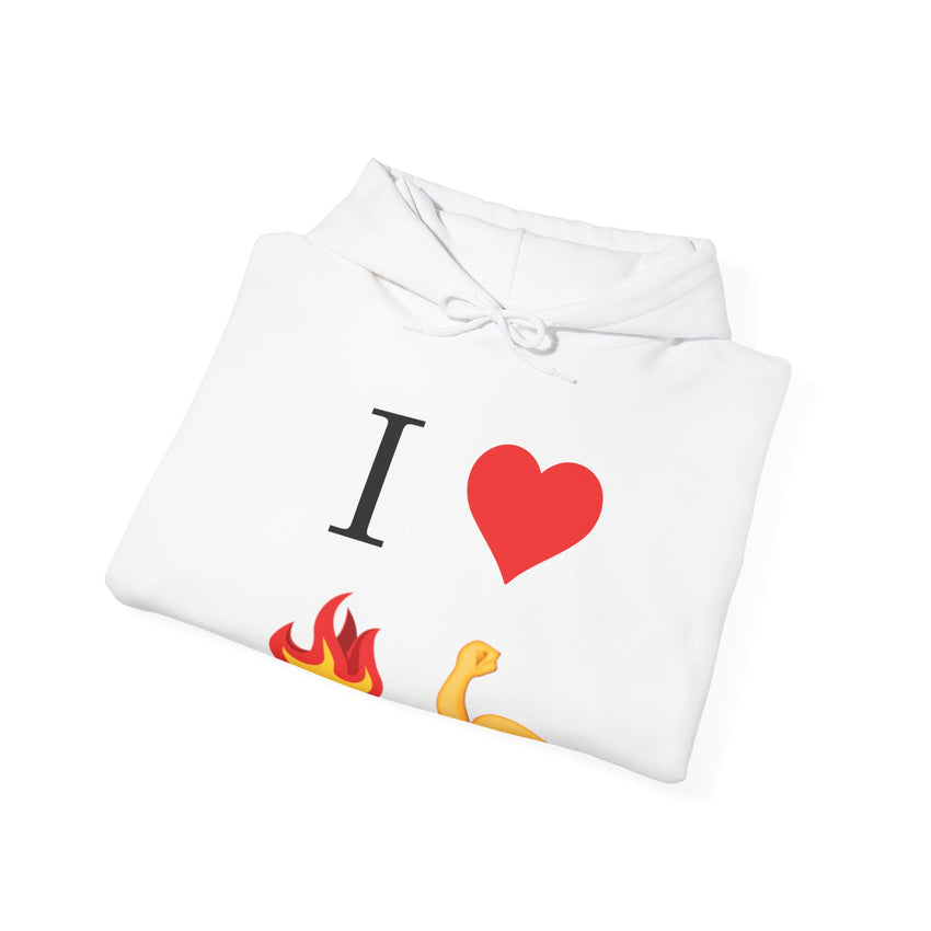 I Heart Fire Bicep Hoodie Pullover