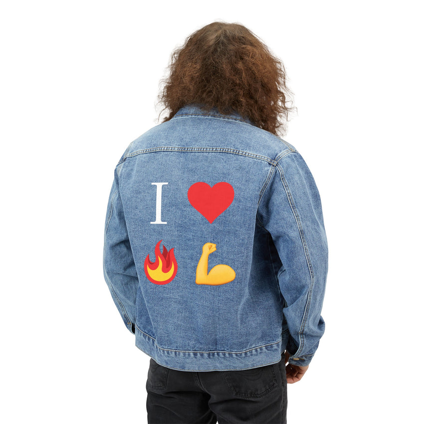 I Heart Fire Bicep Denim Jacket