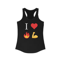 I Heart Fire Bicep Women's Racerback Tank