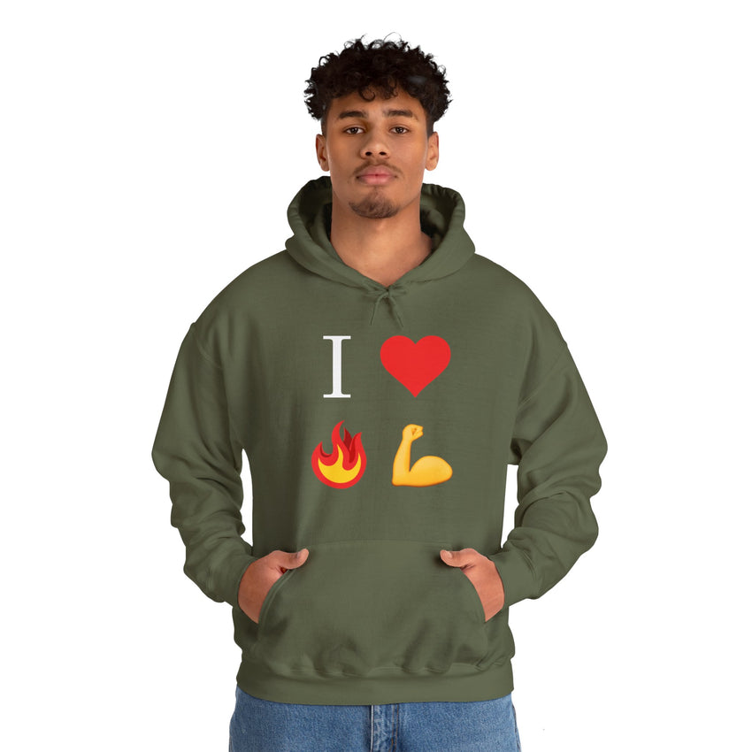 I Heart Fire Bicep Hoodie Pullover