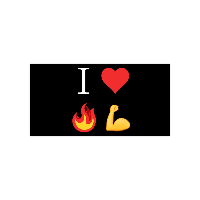 I Heart Fire Bicep Bumper Sticker