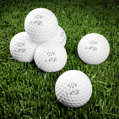 1776 A.D. Golf Balls, Set of Six