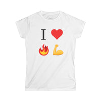 I Heart Fire Bicep Women's Soft T-Shirt