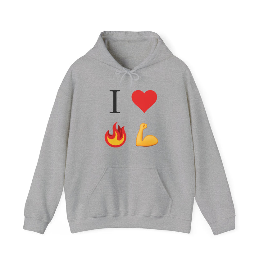 I Heart Fire Bicep Hoodie Pullover