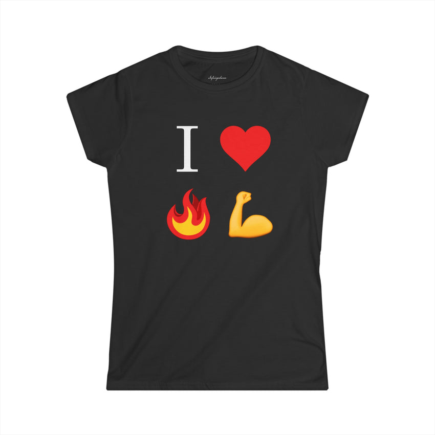 I Heart Fire Bicep Women's Soft T-Shirt