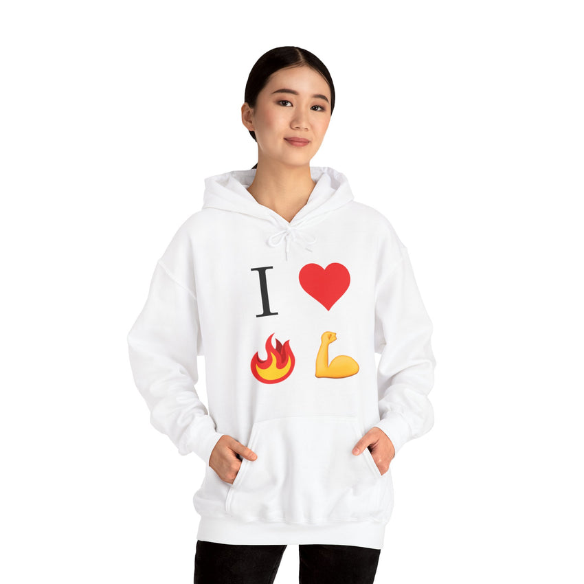 I Heart Fire Bicep Hoodie Pullover