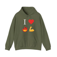 I Heart Fire Bicep Hoodie Pullover