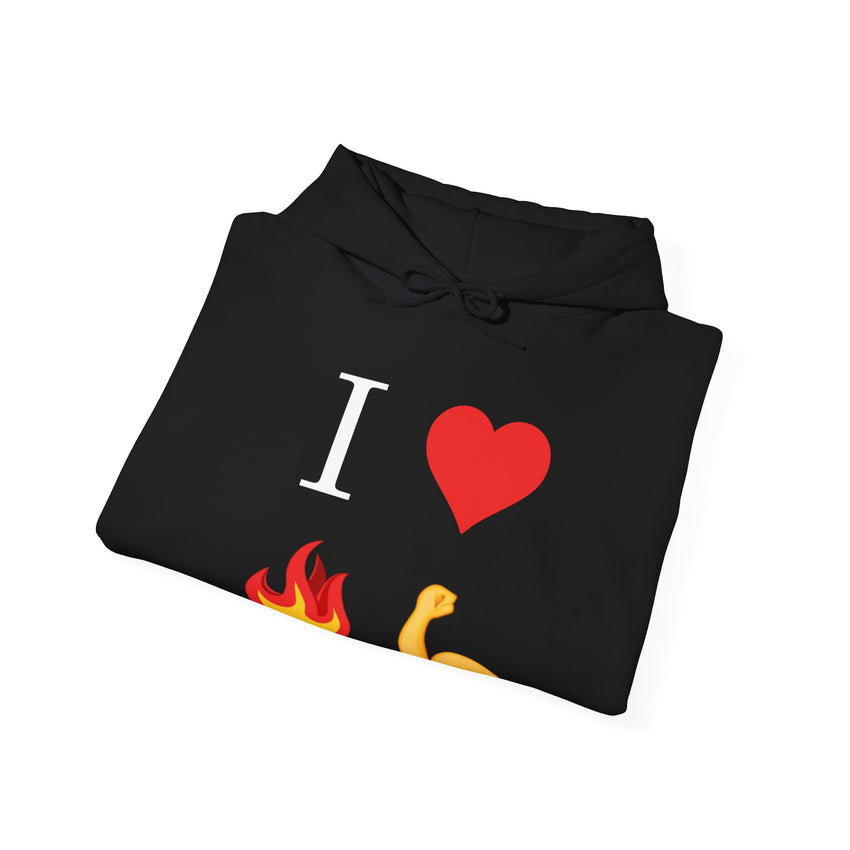 I Heart Fire Bicep Hoodie Pullover