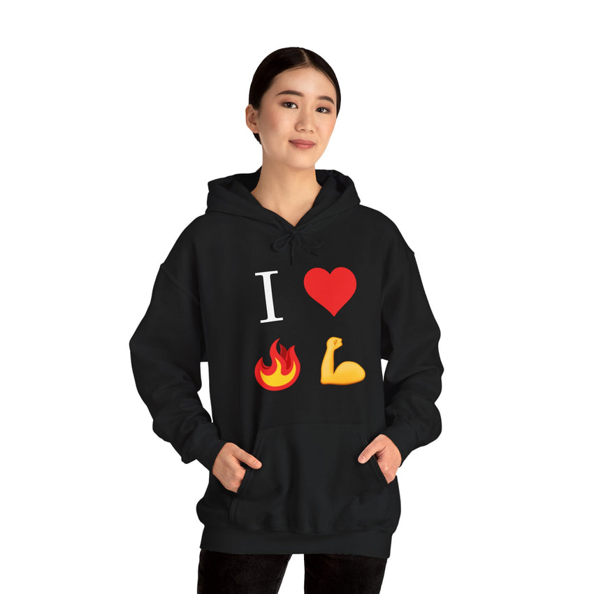 I Heart Fire Bicep Hoodie Pullover