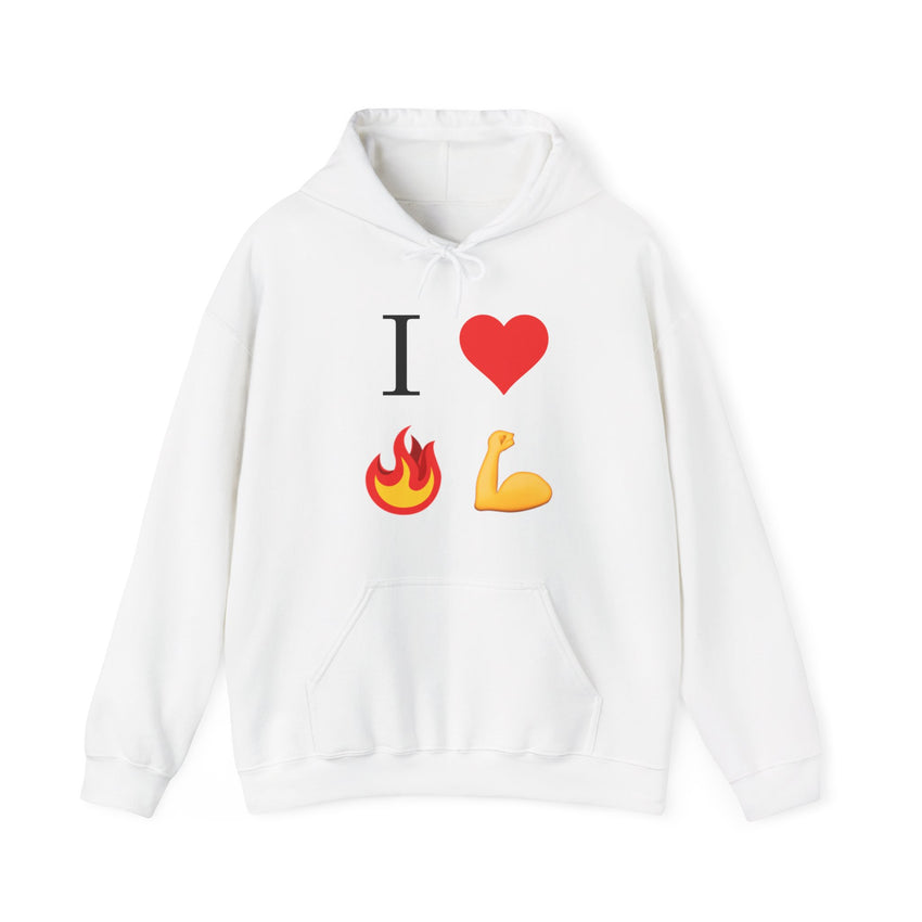 I Heart Fire Bicep Hoodie Pullover